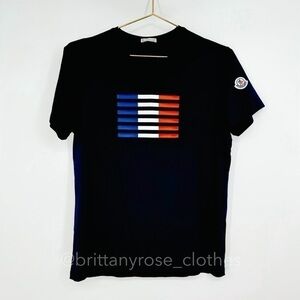 MONCLER French Flag Maglia Crew Neck Graphic T-Shirt